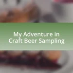 My Adventure in Craft Beer Sampling