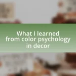 What I learned from color psychology in decor